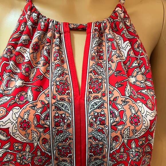 Max Studio Red Paisley print Maxi Sun Dress SZ10 - Picture 7 of 16